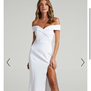 Showpo “One for the Money” dress in white (6)